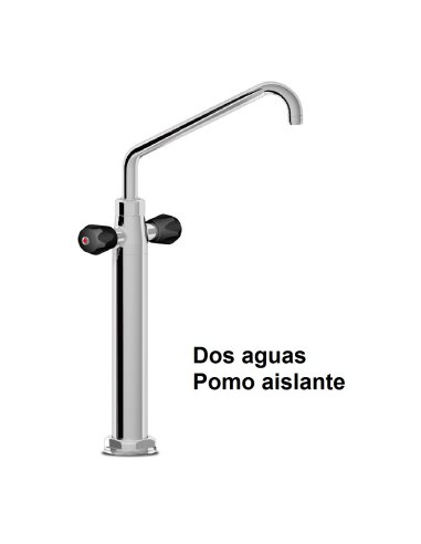 Grifo columna sobremesa 2 aguas pomo aislante