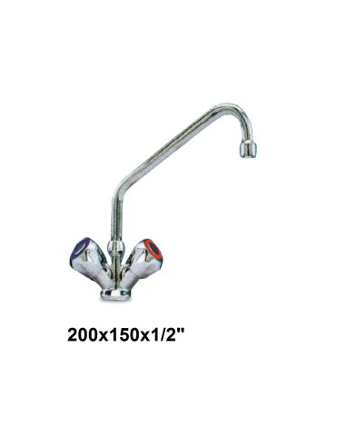 Grifo columna sobremesa 2 aguas pomo aislante 200x150