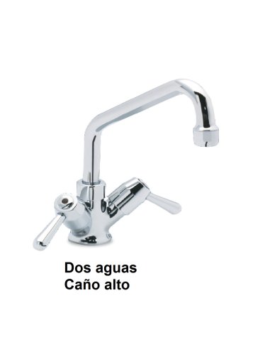 Grifo de sobremesa 1/4 vuelta dos aguas caño bajo