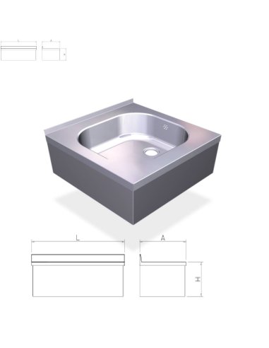 Fregadero inox colgante con faldón con una cubeta