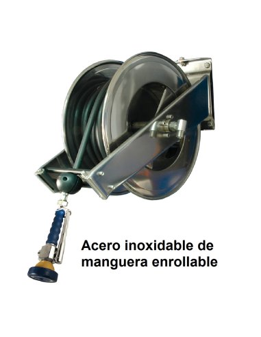Grifo en acero inoxidable de manguera enrollable