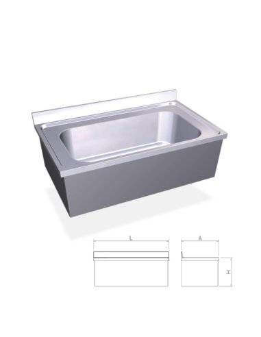 Fregadero inox colgante de gran capacidad  y una cubeta. FR054428