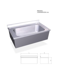 Fregadero colgante de gran capacidad  y una cubeta. FR054430