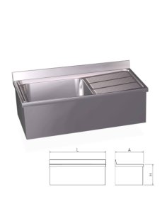 Fregadero inox colgante escurridor der/izq ref FR054410