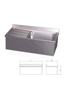 Fregadero inox colgante escurridor der/izq ref FR054410 2
