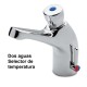 Grifo temporizado dos aguas con selector de temperatura