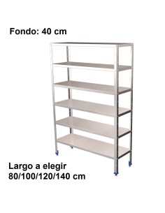 Estantería inoxidable de 6 niveles 400 ancho