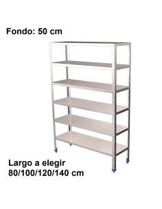 Estantería inoxidable de 6 niveles 500 ancho