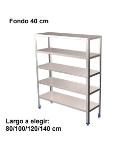Estantería inoxidable de 5 niveles 800x400