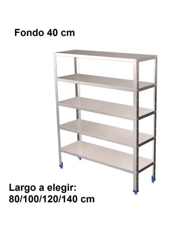 Estantería inoxidable de 5 niveles 800x400