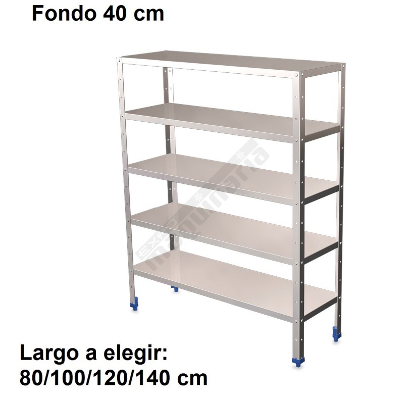 Estantería inoxidable de 5 niveles 800x400