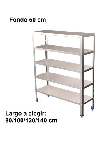 Estantería inoxidable de 5 niveles 800x500