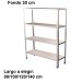 Estantería inoxidable de 4 niveles 800x300