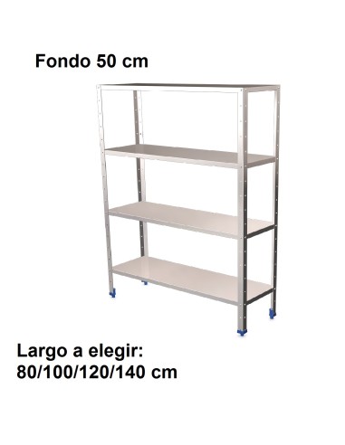 Estantería inoxidable de 4 niveles 800x500