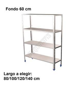 Estantería inoxidable de 4 niveles 800x600