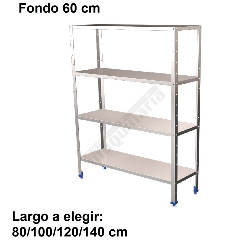 Estantería inoxidable de 4 niveles 800x600