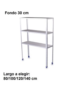 Estantería inoxidable de 3 niveles 800x300