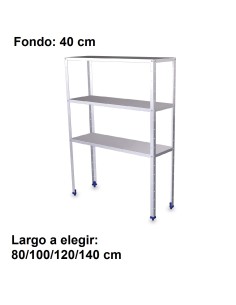 Estantería inoxidable de 3 niveles 800x400