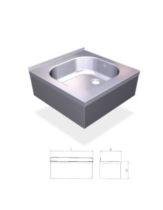 Fregadero colgante con faldón con una cubeta. FR055604