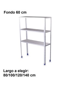 Estantería inoxidable de 3 niveles 800x600