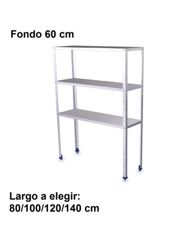 Estantería inoxidable de 3 niveles 800x600