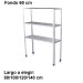 Estantería inoxidable de 3 niveles 800x600