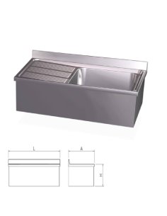 Fregadero colgante, una cubeta y escurridor derecho FR055618 2