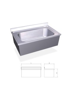 Fregadero colgante de gran capacidad con faldón y una cubeta FR055628