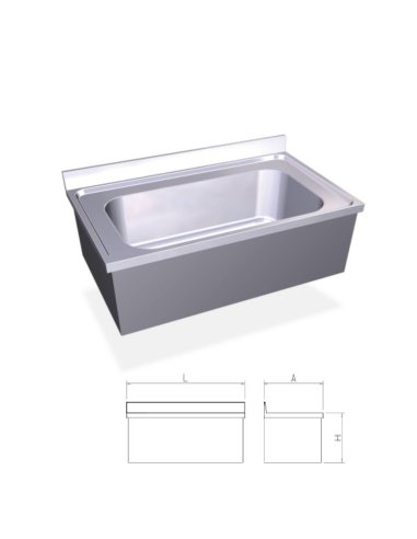 Fregadero colgante de gran capacidad con faldón y una cubeta FR055628