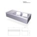 Fregadero colgante con dos cubetas y escurridor derecho FR055646