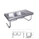 Fregadero inox colgante con palomillas, 2 cubetas y escurridor derecho FR055832 