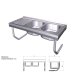 Fregadero colgante con palomillas, 2 cubetas y escurridor izquierdo  FR055848
