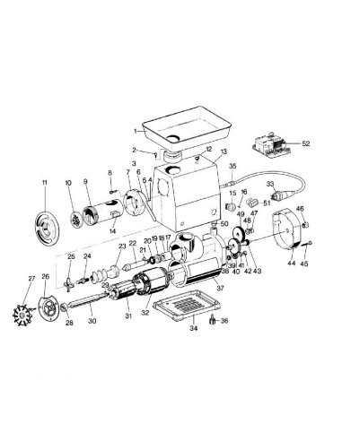 Picadora de carne profesional SPMP-22 MEC-T  piezas