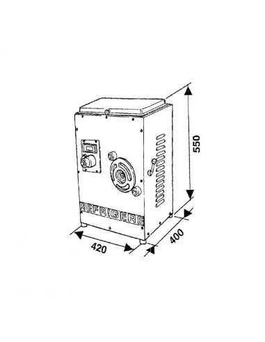 Picadora de carne industrial refrigerada SPMP-22RE-T medidas