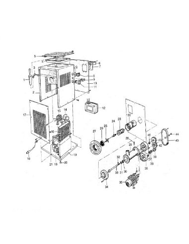 Picadora de carne industrial refrigerada SPMP-22RE-T piezas