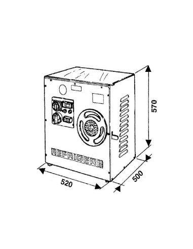 Picadora de carne industrial refrigerada SPMP-32RE-T medidas