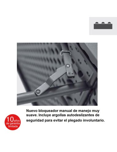 Mesa catering plegable Fondo 45 ZOM183  bloqueador manual