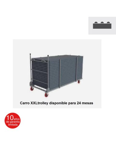 Mesa catering plegable Fondo 45 ZOM183  Carro XXLtrolley disponible para 24 mesas