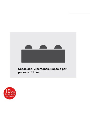 Mesa catering plegable Fondo 45 ZOM183  Capacidad: 3 personas. Espacio por persona: 61 cm