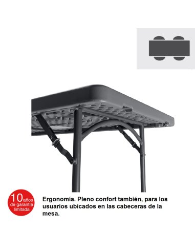 Mesa catering plegable Fondo 60 ZOL120 Ergonomía