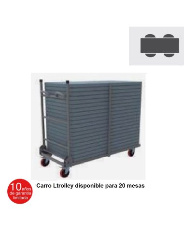 Mesa catering plegable Fondo 60 ZOL120 Carro Ltrolley 20 mesas