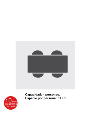 Mesa catering plegable Fondo 60 ZOL120 Capacidad: 4 personas