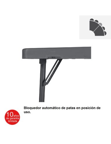 Mesa catering plegable CURVA F75 XLMOON Bloquedor automático de patas