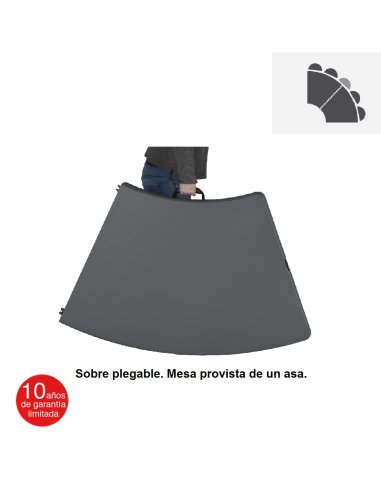 Mesa catering plegable CURVA F75 XLMOON  Sobre plegable. Mesa provista de un asa