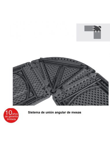 Mesa catering plegable Esquinera F75 ZOXLCORNER Sistema de unión angular de mesas