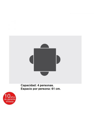 Mesa catering plegable Fondo 90 ZOXXL Capacidad: 4 personas
