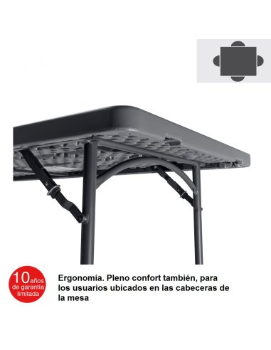 Mesa catering plegable Fondo 90 ZOXXL Ergonomía. Pleno confort 