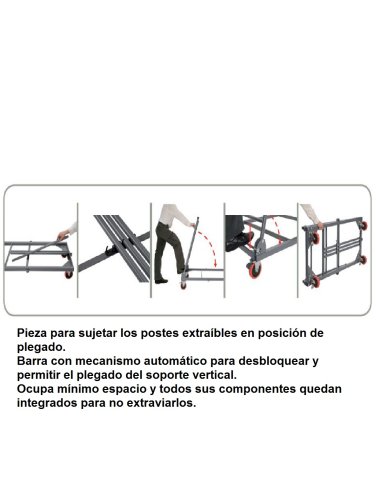 Carro catering mesas modelo ZOXL Pieza para sujetar los postes extraíbles en posición de plegado