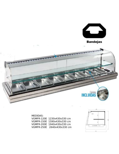 Vitrina de barra para tapas Encastrable VGMFR-6ER