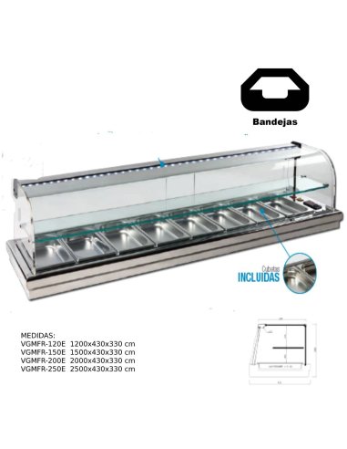 Vitrina de barra para tapas Encastrable VGMFR-120ER